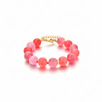 Armbånd med runde natursten i rosa — Rio
