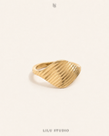 Ring signet riflet forgyldt – Riva