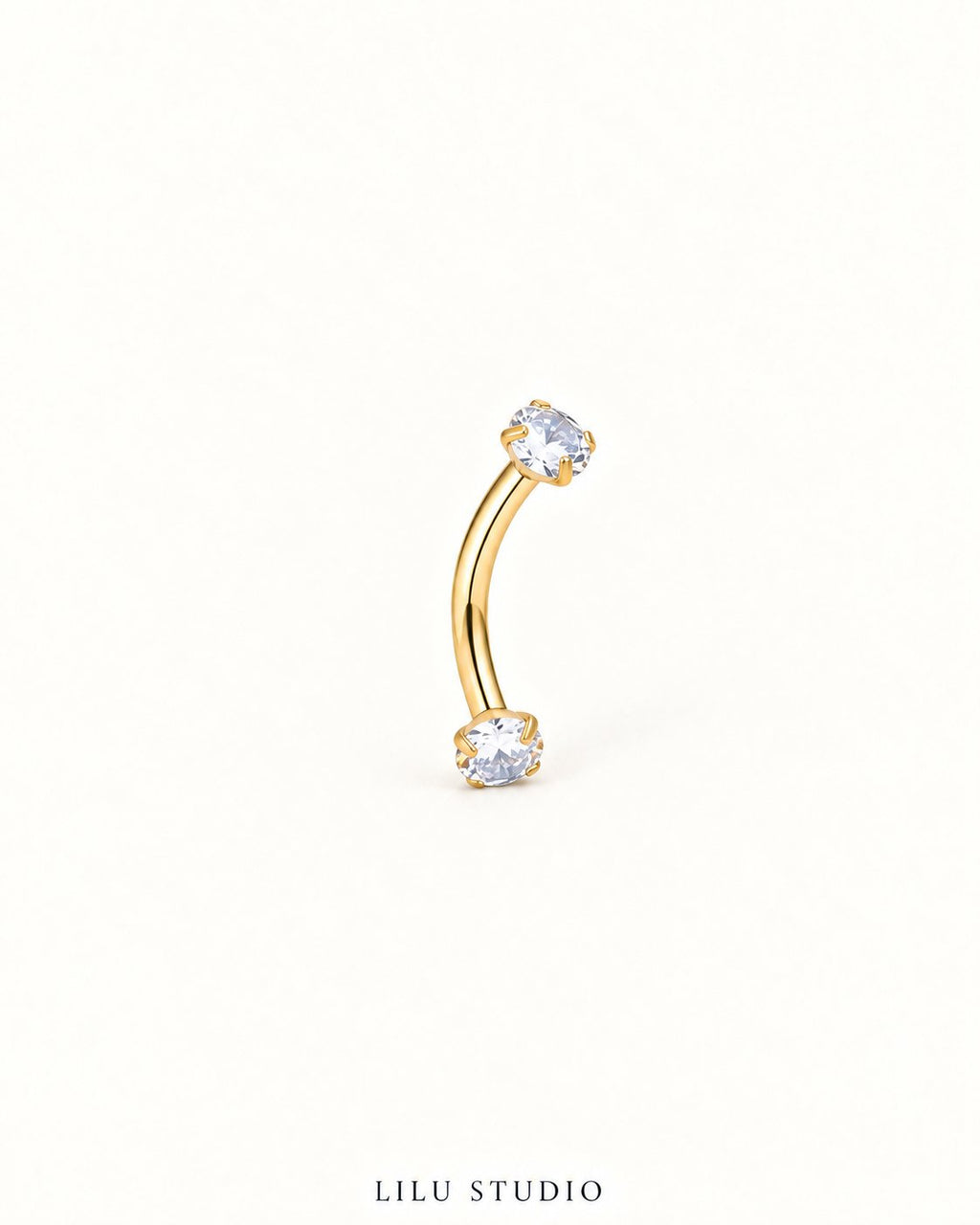 Piercing ørering flatback rook — Rogue Curve – forgyldt, packshot