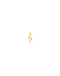 Saga slangepiercing med flat back i guld G23 titanium