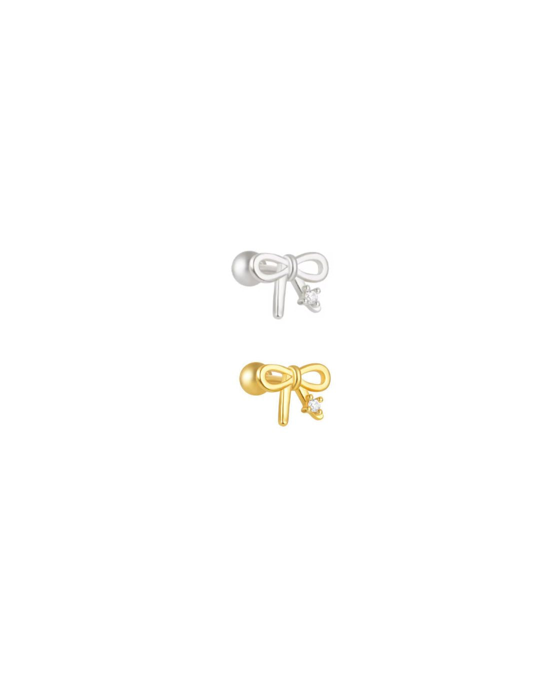 Juliette guldbelagt sløjfe piercing ørering – Lilu Studio
