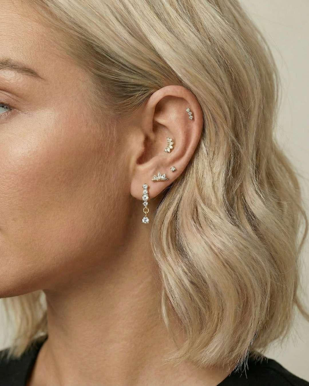små minimalistiske piercing smykker med flatback