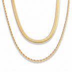 Carrie Snoet flat snake Dobbelt Halskæde – Lilu Studio
