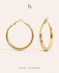 store forgyldte hoops