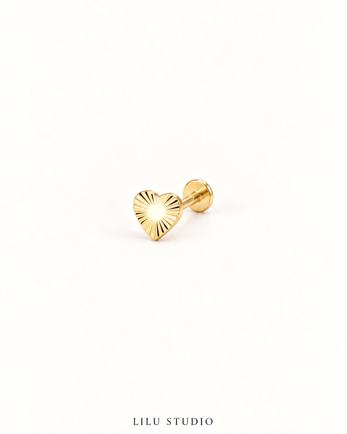 Piercing ørering flatback hjerte — Sunheart – forgyldt, packshot