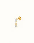 Tiny Sparkle piercing med vedhæng og flat back