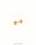 Piercing ørering med 3 små kugler flatback push pin petit — Trinity – forgyldt, packshot
