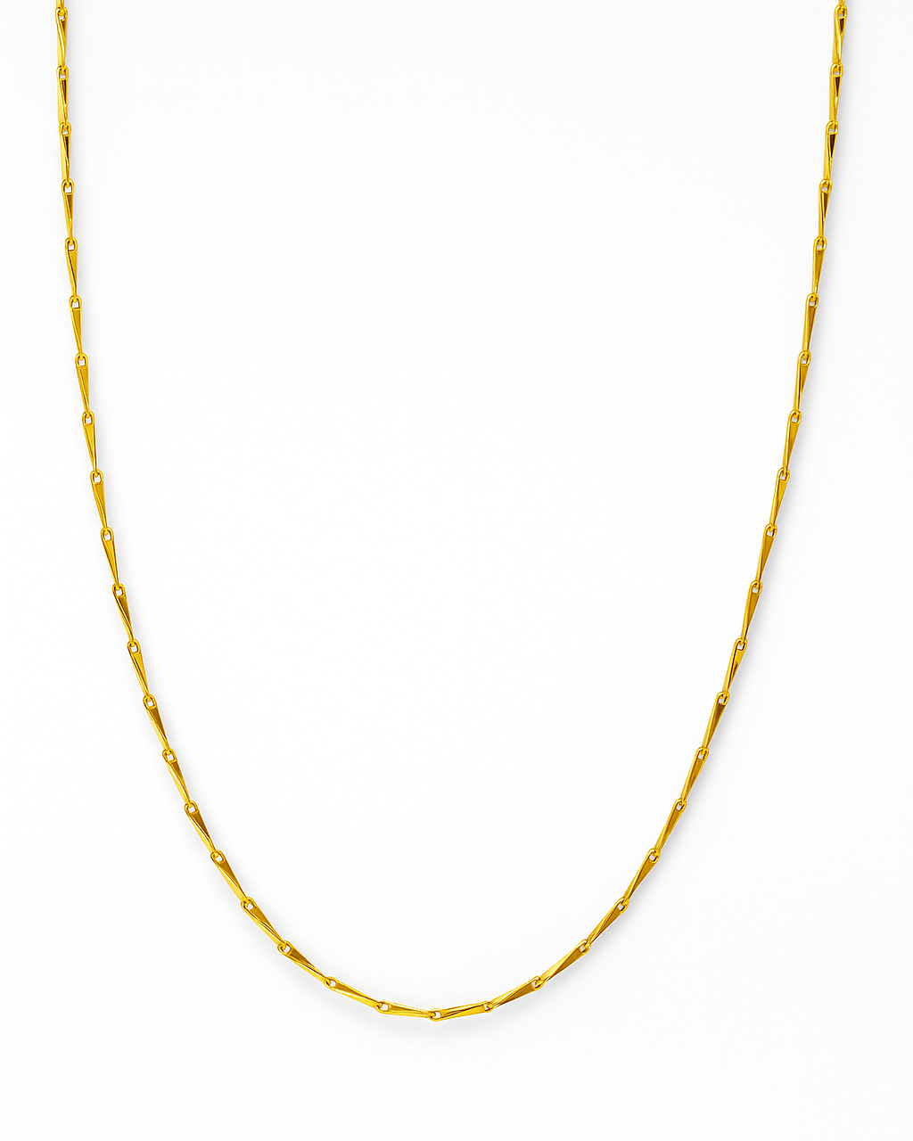 Fie – guldbelagt tynd minimalistisk bar chain halskæde – Lilu Studio