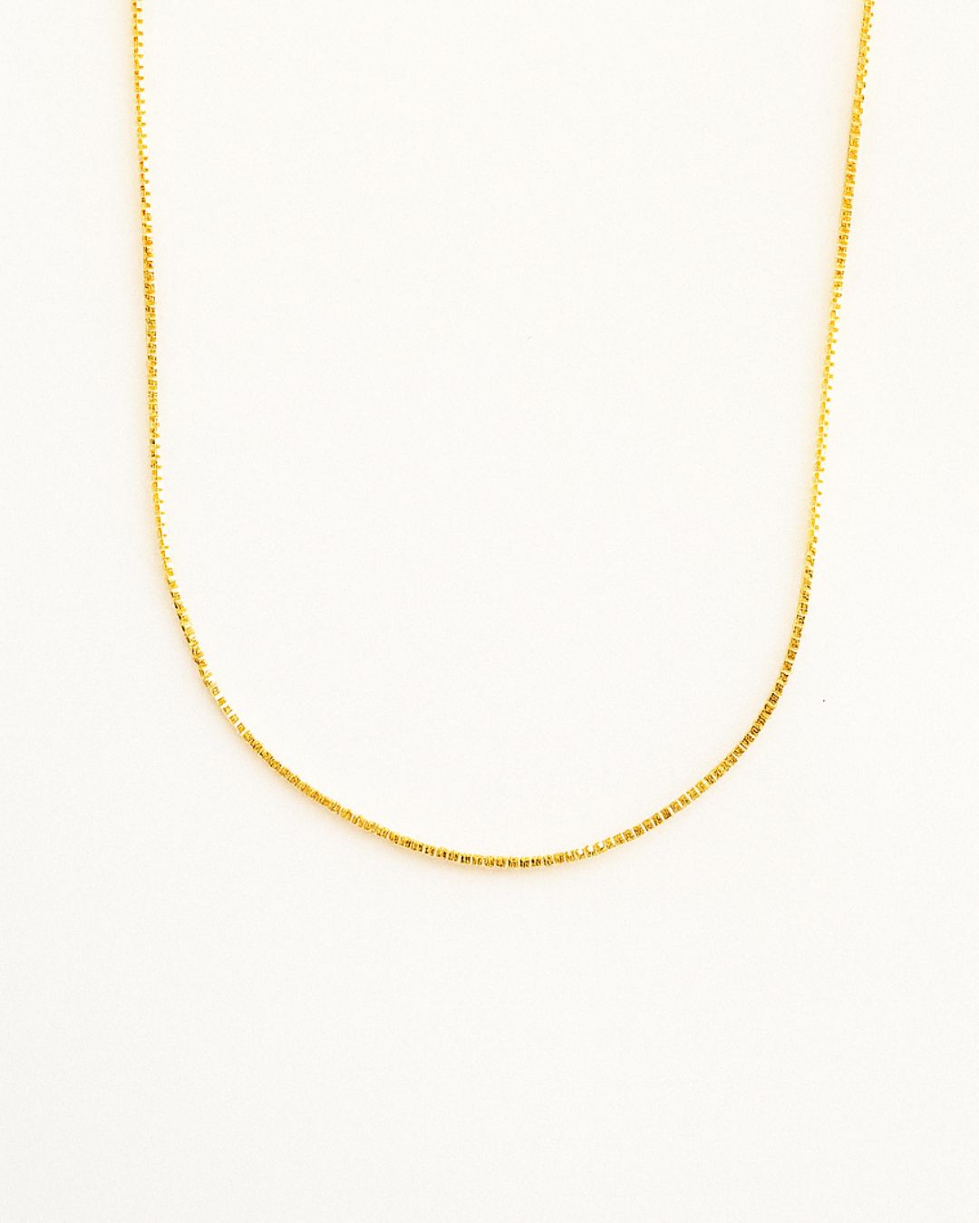 Ila guldbelagt tynd minimalistisk box chain halskæde